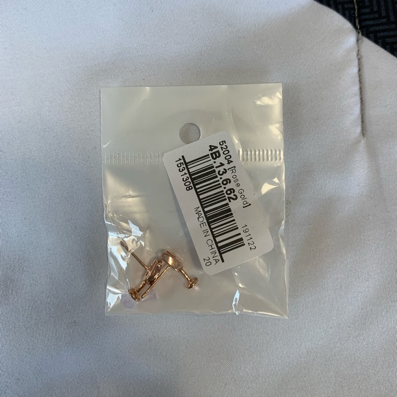 Rose Gold Wine Glass Earrings - Picture 2 of 2